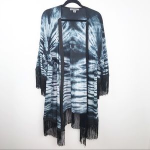 Ruff Hewn Black and White Tie-Dye Cardigan